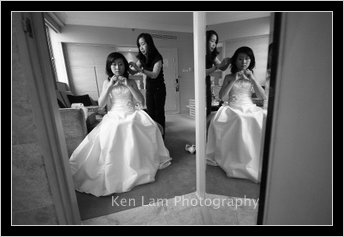Bride getting her make-up done